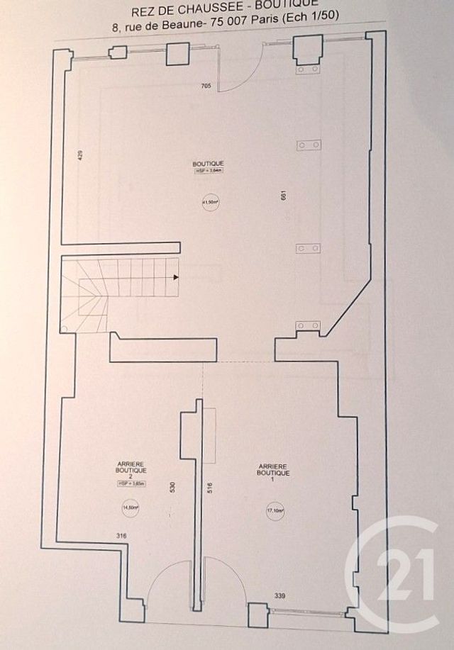 Appartement Autre à vendre - 3 pièces - 72.0 m2 - PARIS - 75007 - ILE-DE-FRANCE - Century 21 Alpha Saint-Germain