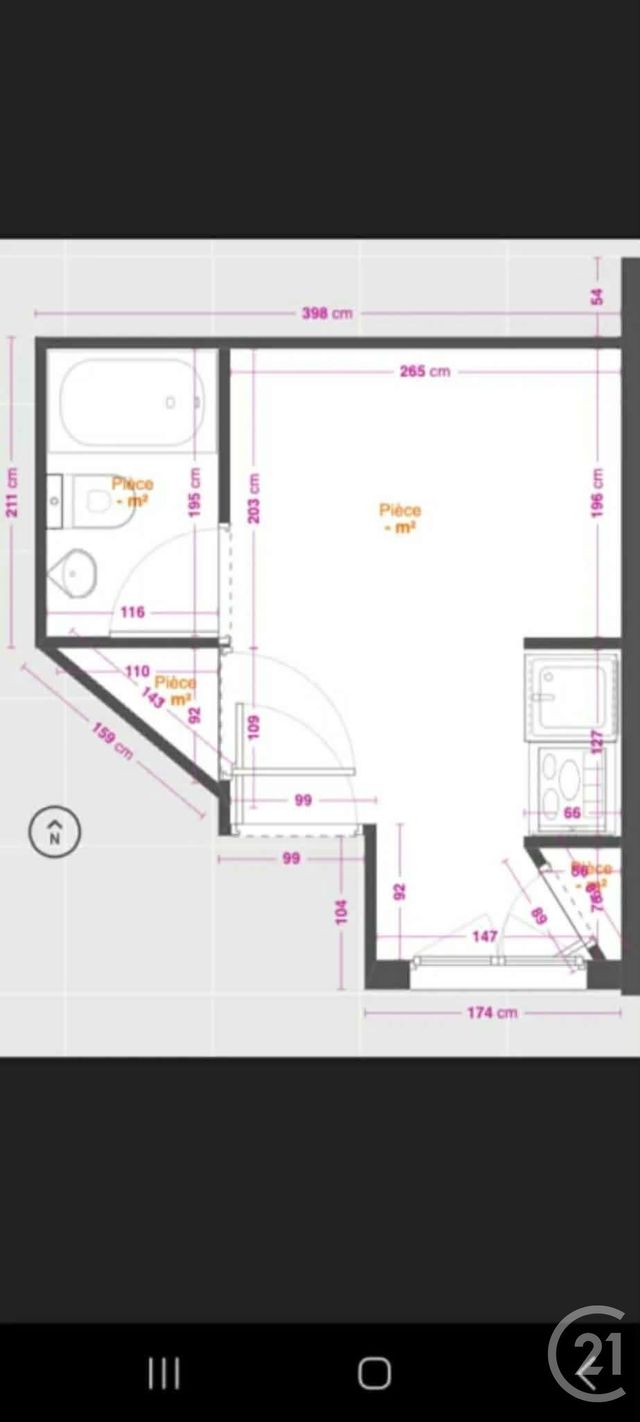 Appartement F1 à vendre - 1 pièce - 12.61 m2 - PARIS - 75001 - ILE-DE-FRANCE - Century 21 Alpha Saint-Germain